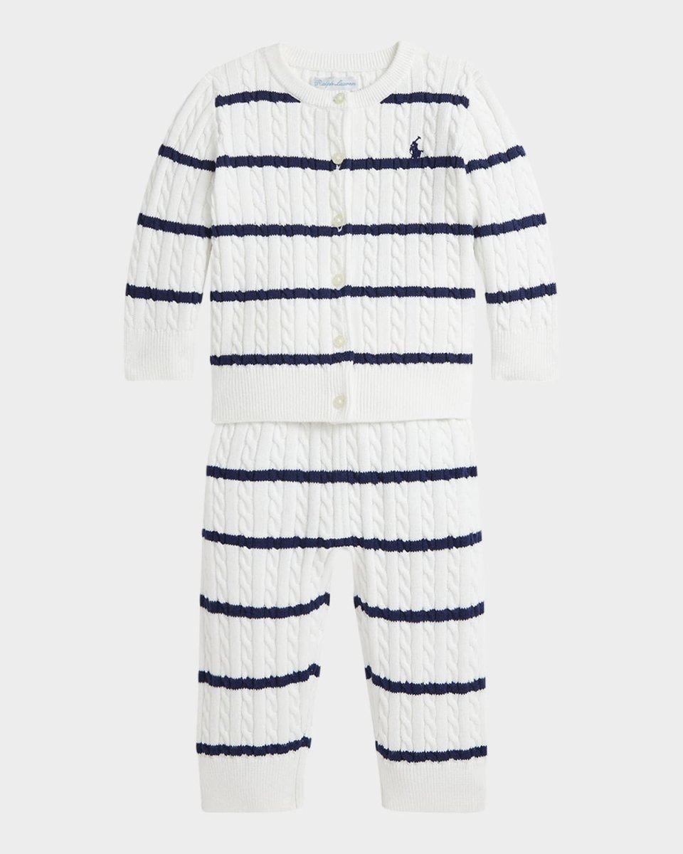 Girl's Cable-Knit Cardigan & Leggings Set, Size 3M-24